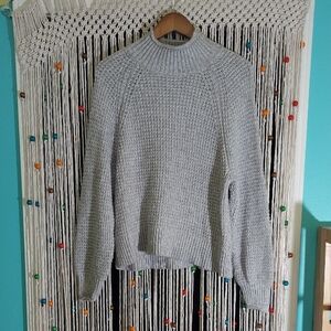 American Eagle Outfitters Heather Gray Knit Turtleneck Sweater